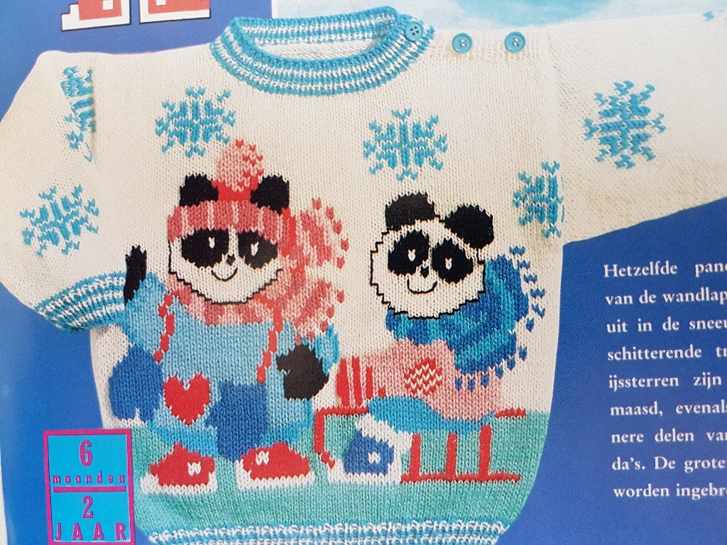 Pandaberen trui breipatroon, Ophalen of Verzenden, Zo goed als nieuw, Breien, Patroon of Boek