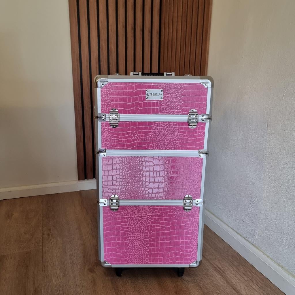 Grote Roze Croc Beauty Koffer - Veronica Nail Products, Ophalen of Verzenden, Gebruikt