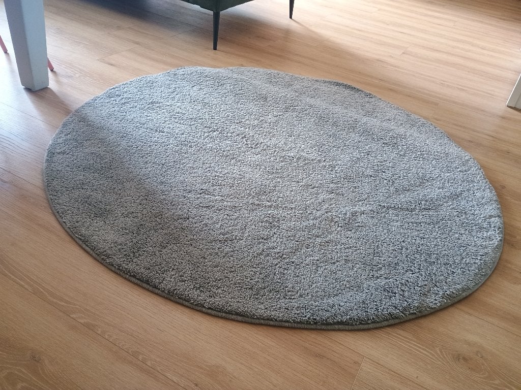 IKEA Stoense Vloerkleed Rond Grijs 130 cm, Modern, Scandinavisch, Rond, Ophalen of Verzenden, Zo goed als nieuw
