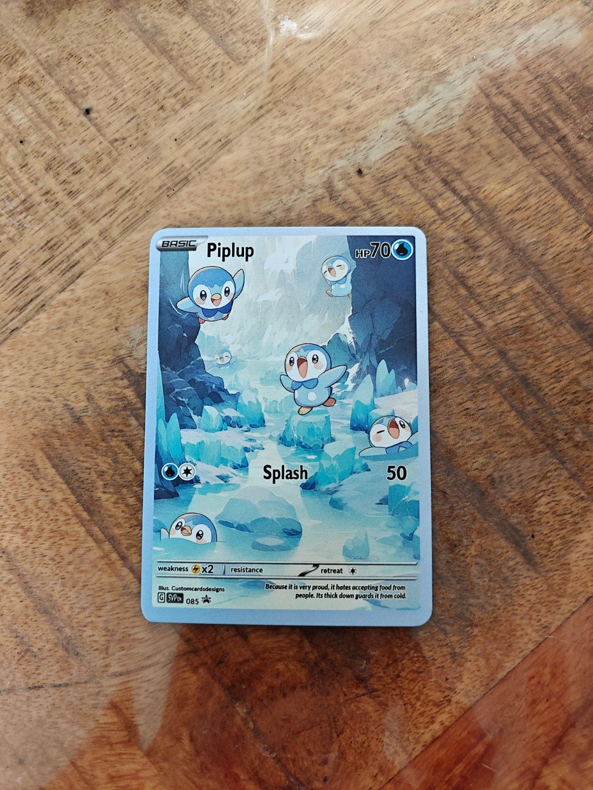 Custom made Piplup Pokémon fan art kaart ️x, Ophalen of Verzenden, Nieuw, Losse kaart