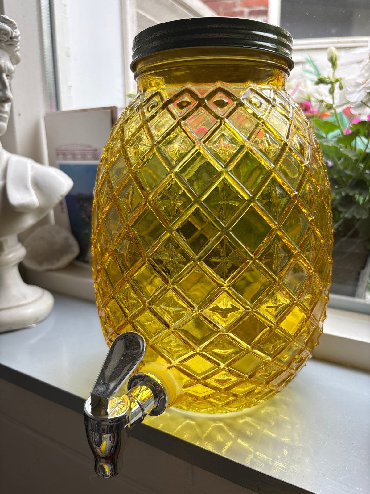 Gele Ananas Drankdispenser met Kraantje, nieuw, Ophalen, Overige stijlen, Nieuw, Glas