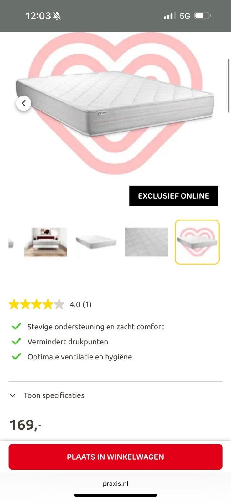 Nieuw Vitalit Vitalmemo Matras - 140 x 200 cm, Ophalen, 140 cm, Matras, 200 cm