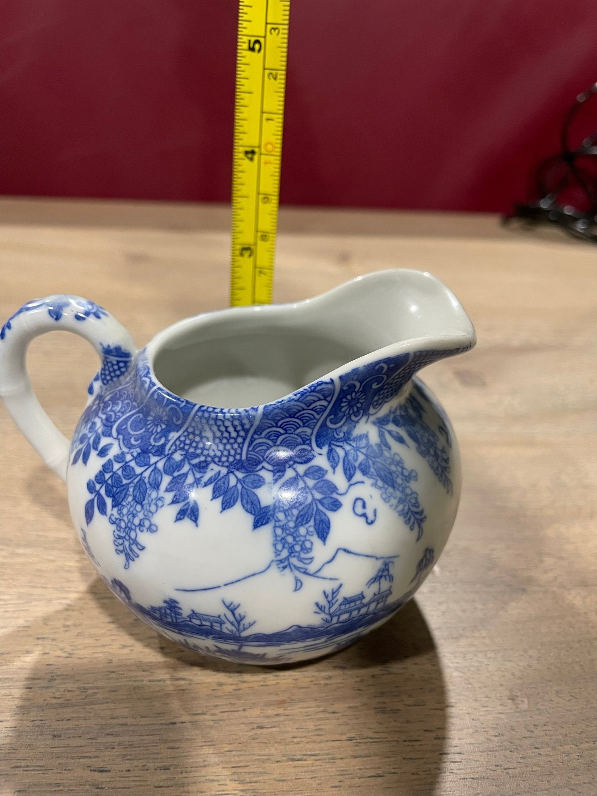 Antieke Japanse melkkannetje met blauw-wit decor, Ophalen of Verzenden