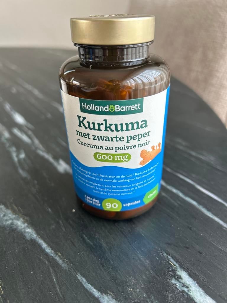 Kurkuma met zwarte peper 600 mg - 1,5 pot (90 caps + >45), Sieraden, Tassen en Uiterlijk, Uiterlijk | Dieet en Afvallen, Ophalen of Verzenden