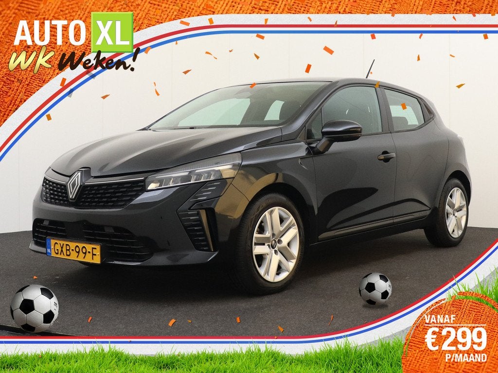Renault Clio 1.0 TCe 92 PK Evolution Half-Leder/Sportstoelen, Voorwielaandrijving, Gebruikt, Leder en Stof, Zwart