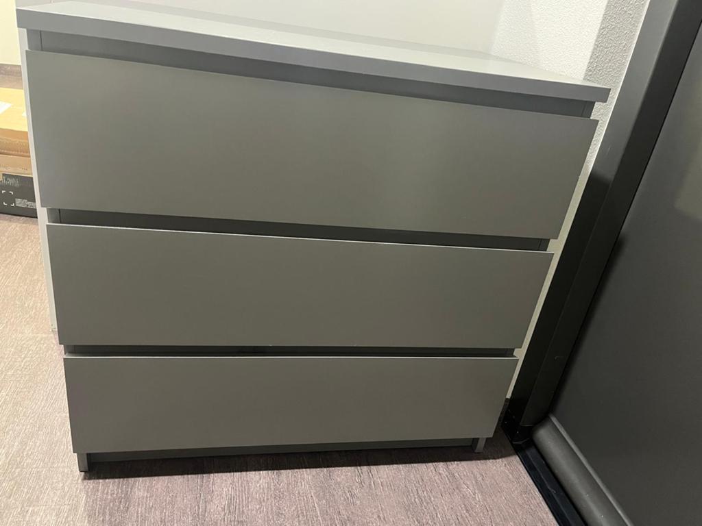 Grijze ladekast met 3 laden IKEA, Ophalen, Overige materialen, Gebruikt, 50 tot 100 cm