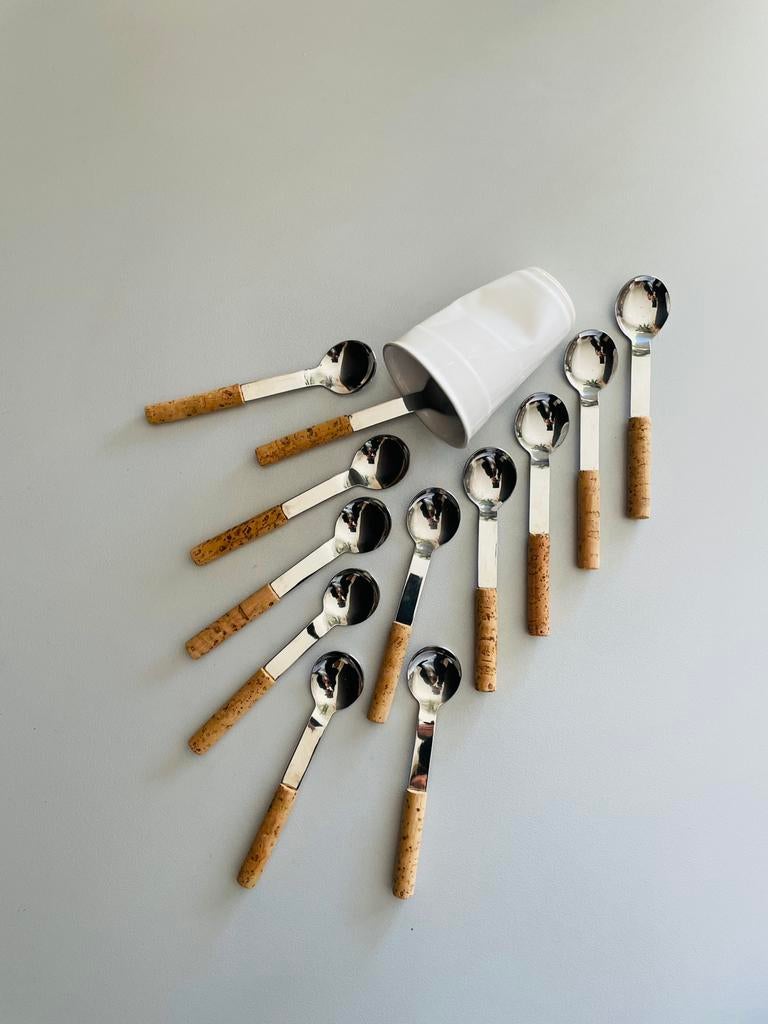 BODA NOVA Latte Spoons 12 Piece Set, Ophalen of Verzenden, Zo goed als nieuw, Hout, Bestekset