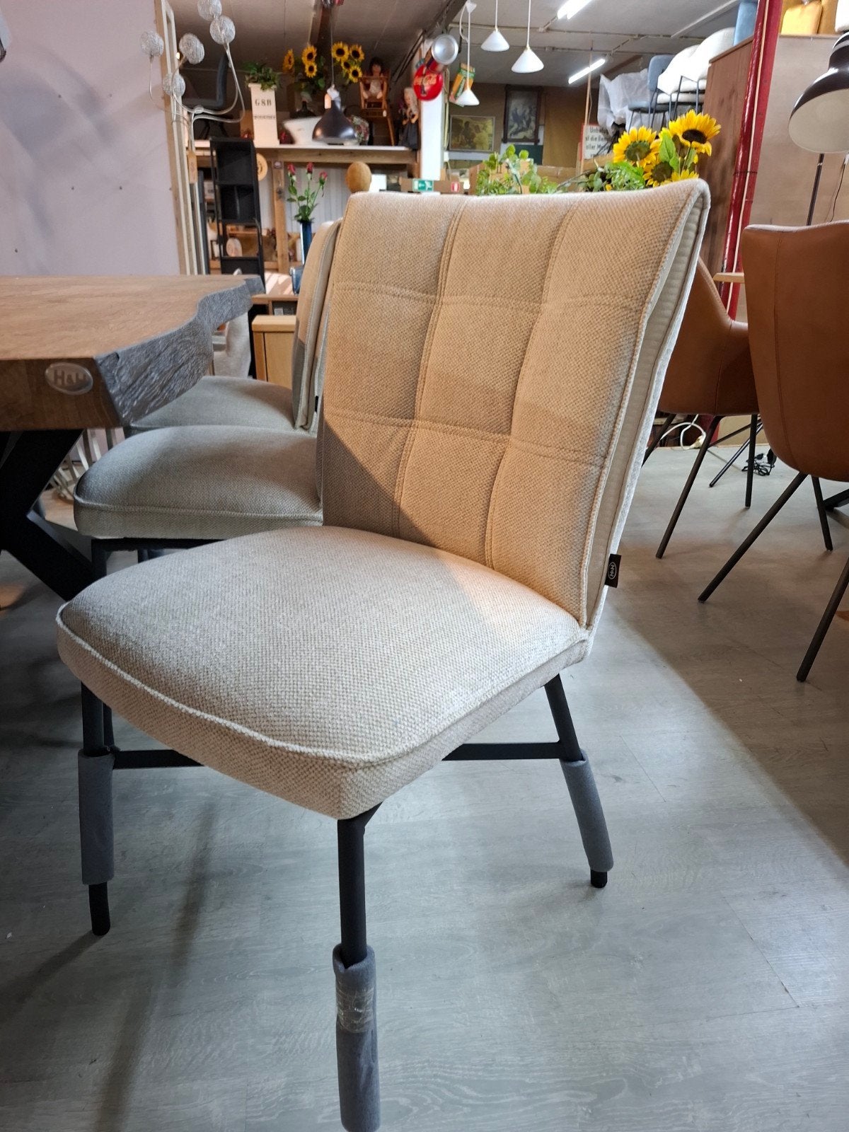 6 Nieuwe stoelen, Eden, van H&H, kleur Creme, Pocketvering., Ophalen, Wit, Nieuw, Metaal