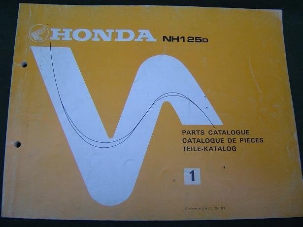Honda NH125 D 1983 scooter parts catalogue NH125d katalog, Ophalen of Verzenden, Honda