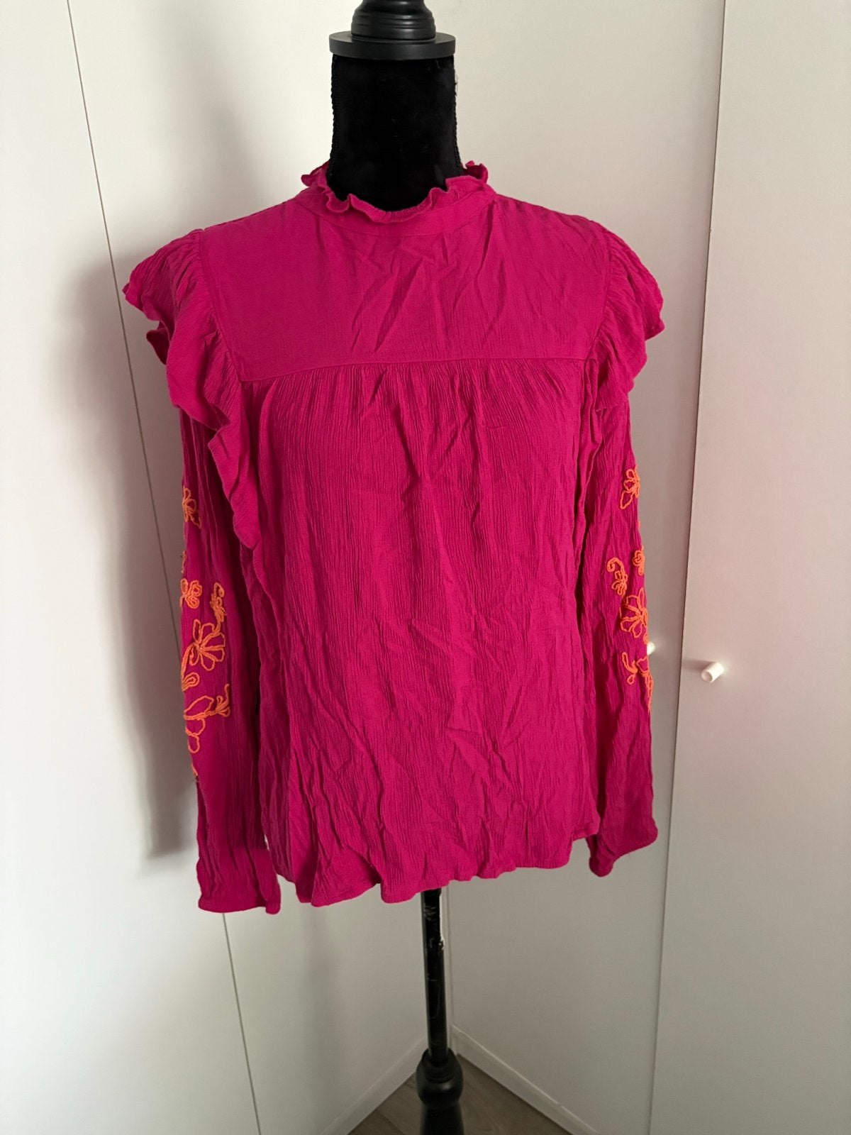 My Jewellery fuchsia blouse met borduursel XL, Ophalen of Verzenden, Zo goed als nieuw, Maat 46/48 (XL) of groter, Roze