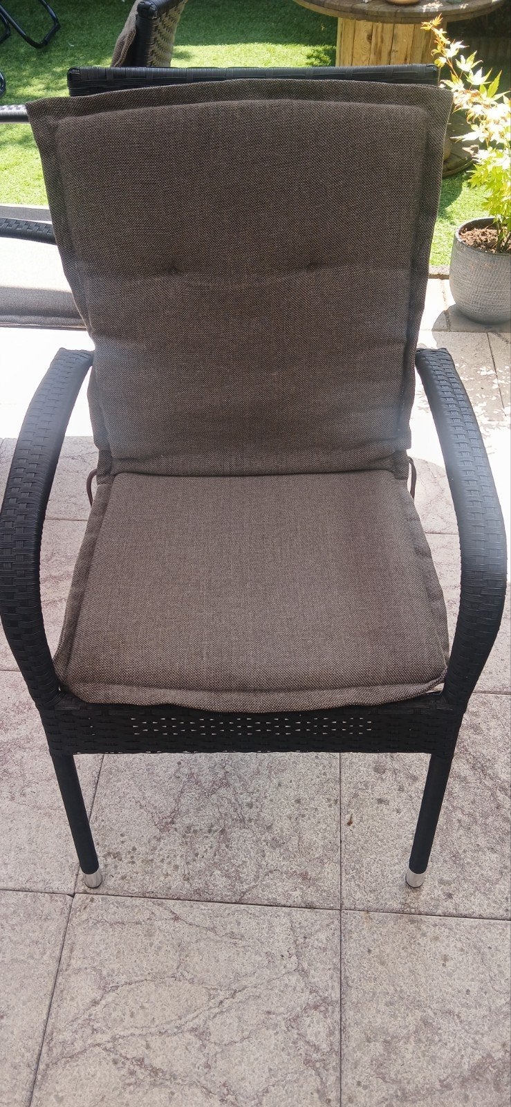 3 jysk jutlandia stapelstoelen met kussens, Tuin en Terras, Ophalen, Gebruikt, Kunststof