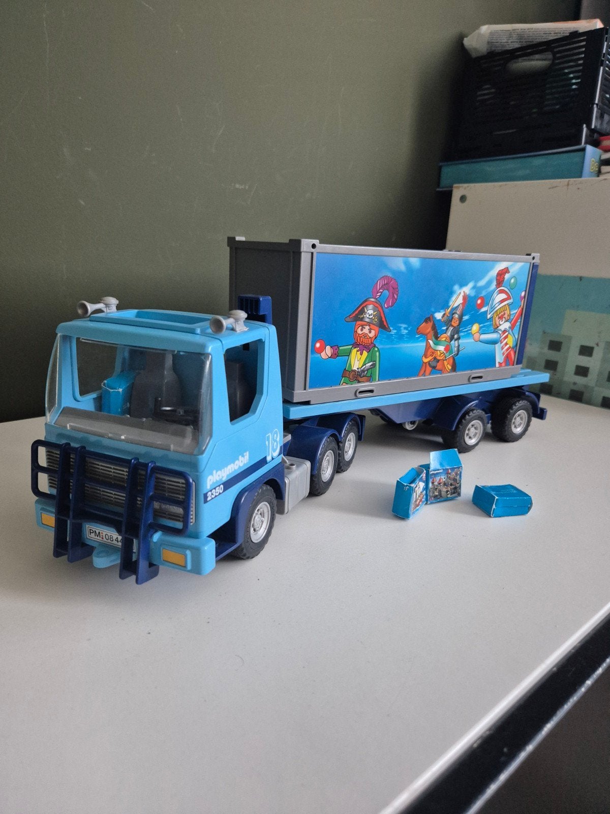 Playmobil Vrachtwagen met Container en Circus Thema, Ophalen of Verzenden, Gebruikt