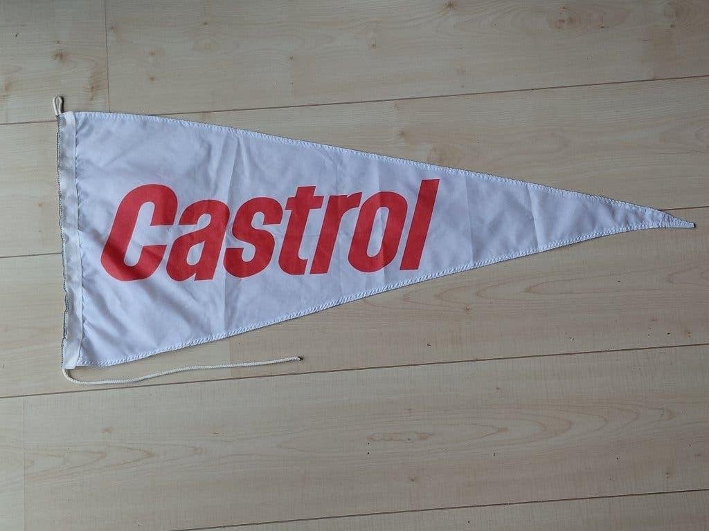 Scheepsvaartvlag Castrol. ongeveer 85 cm bij 40 cm., Verzamelen, Verzenden, Zo goed als nieuw, Gebruiksvoorwerp
