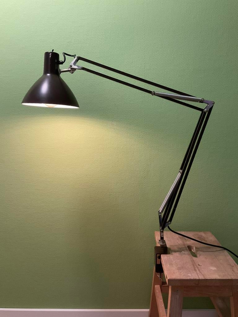 Vintage architectenlamp Hala Zeist bruin, Ophalen of Verzenden, Gebruikt, Minder dan 50 cm