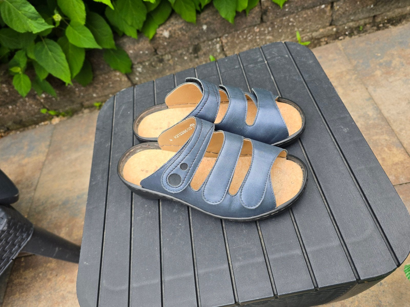 Solidus special maat 4 36 H blauwe leren slippers zgan, Kleding | Dames, Schoenen, Slippers, Solidus, Blauw, Ophalen of Verzenden