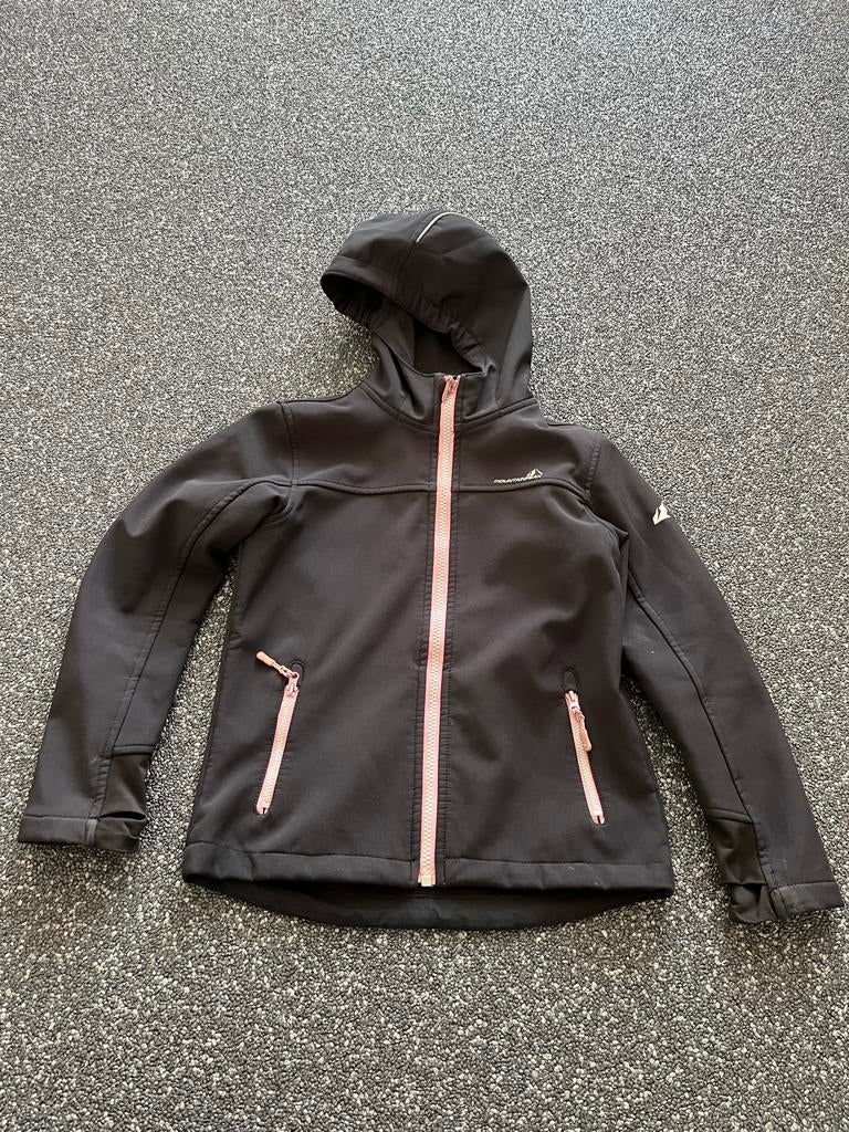 Mountain Warehouse Softshell Jas Zwart Roze Maat 128, Ophalen of Verzenden, Zo goed als nieuw, Meisje
