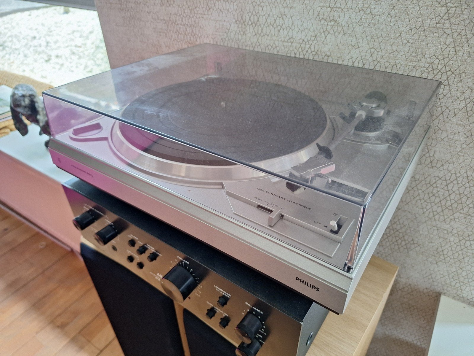 Philips Platenspeler F7114 met Akai Versterker en LIFE Speak, Philips, Gebruikt, Automatisch, Ophalen of Verzenden