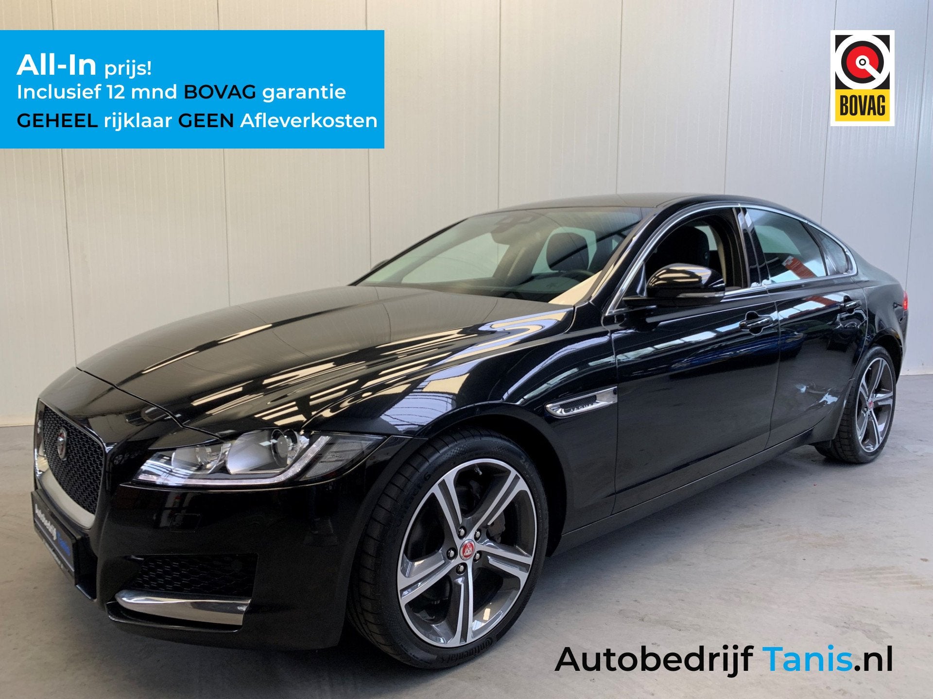 Jaguar XF 2.0t Prestige VIRTUAL COCKPIT-NAVI-LANE ASSIST-ECC, 12 maanden, Gebruikt, 4 cilinders, Zwart