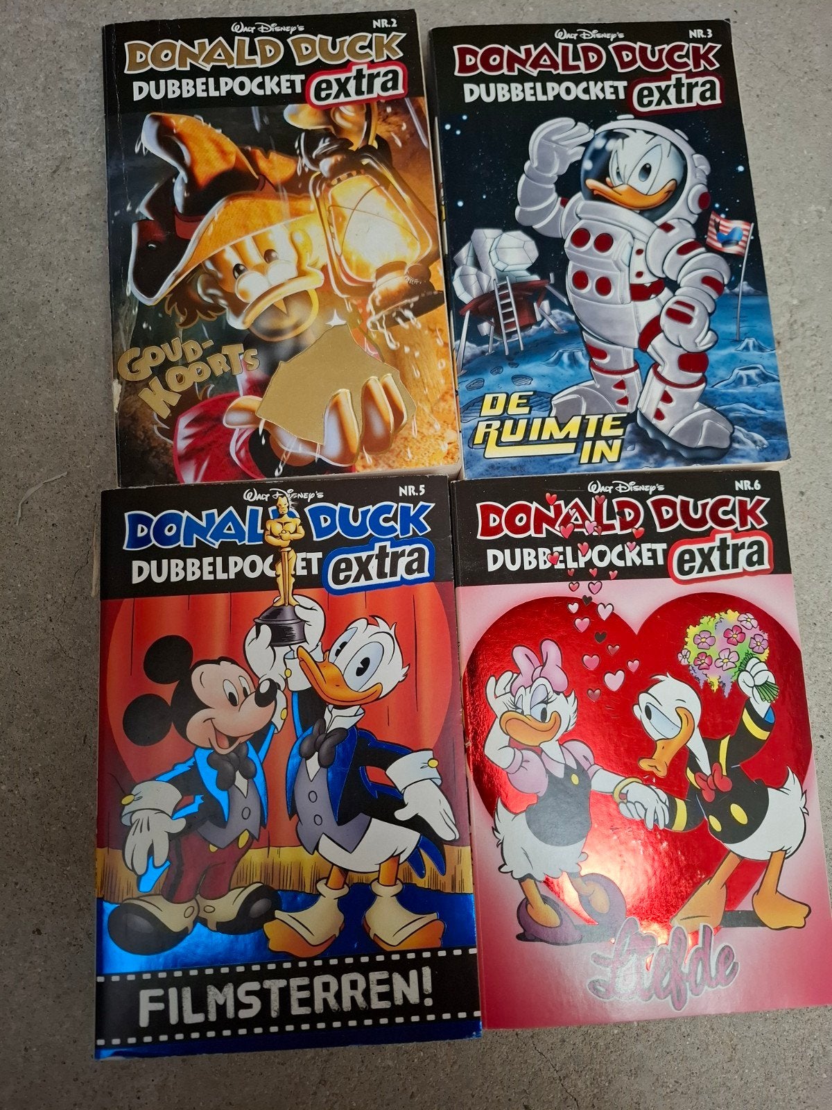 Donald Duck Dubbelpocket Extra - 2,3,5 en 6, Meerdere stripboeken, Ophalen of Verzenden, Gelezen