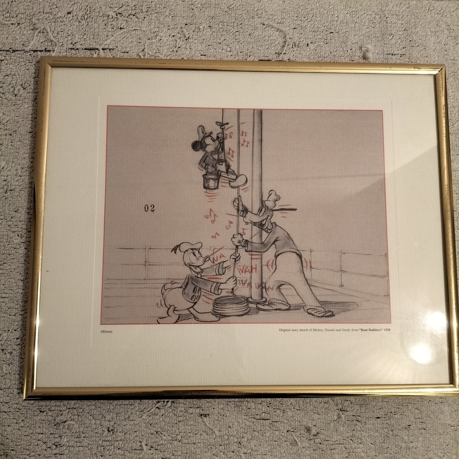 Disney 'Boat Builders' 1938 Story Sketch, Ophalen of Verzenden, Mickey Mouse