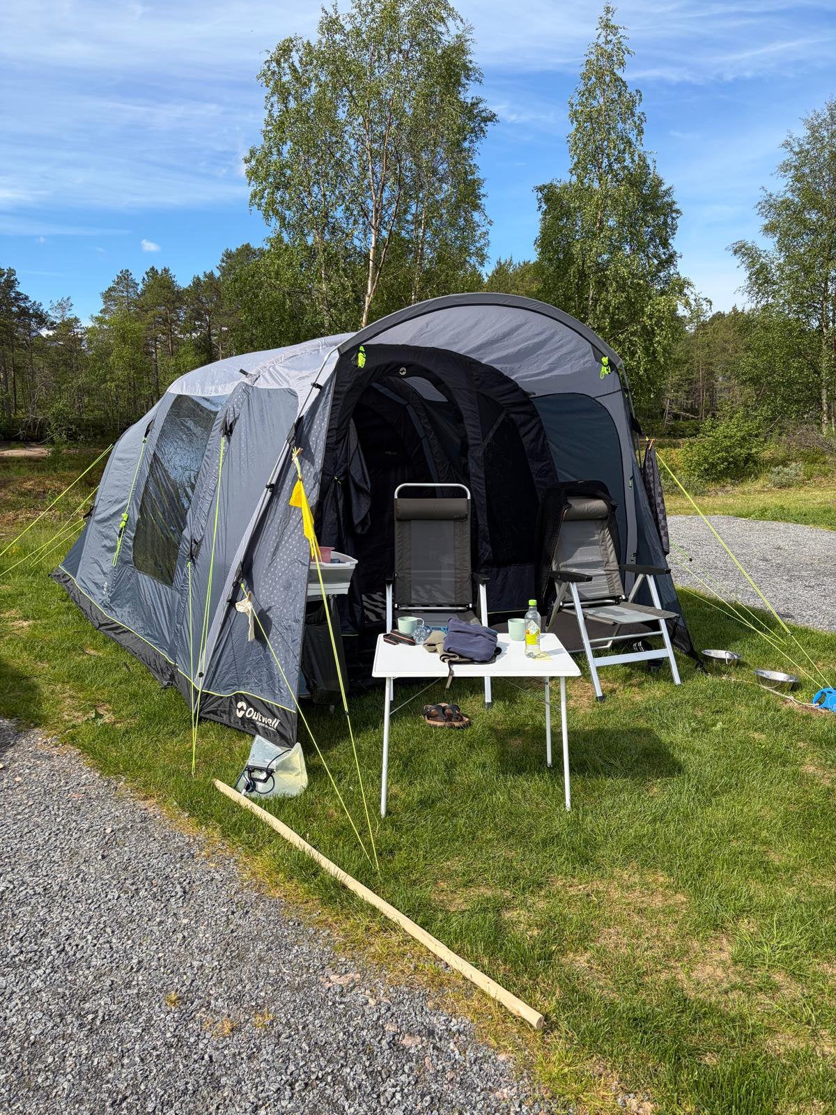 Outwell Monterey 5 Air Familietent, Caravans en Kamperen, Tenten, Zo goed als nieuw, Ophalen