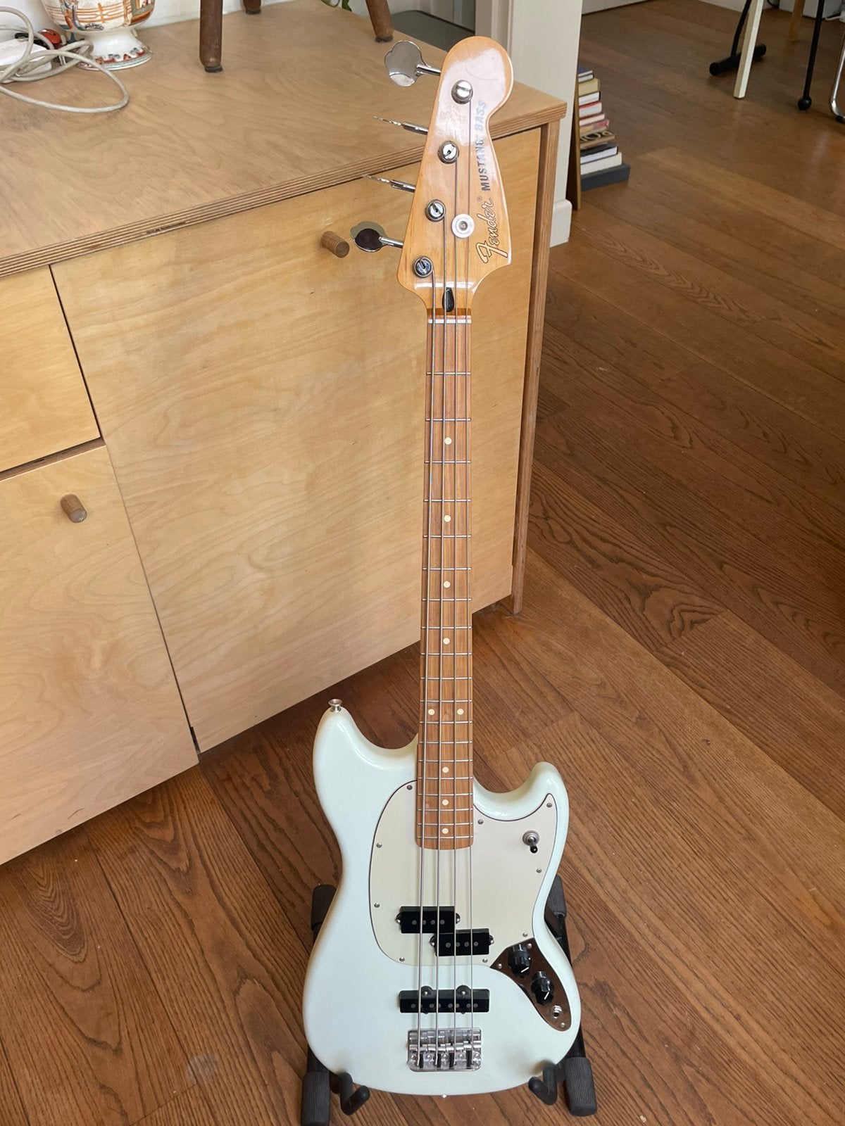Fender Mustang Bass Mexico 2018 Sonic Grey, Ophalen, Zo goed als nieuw
