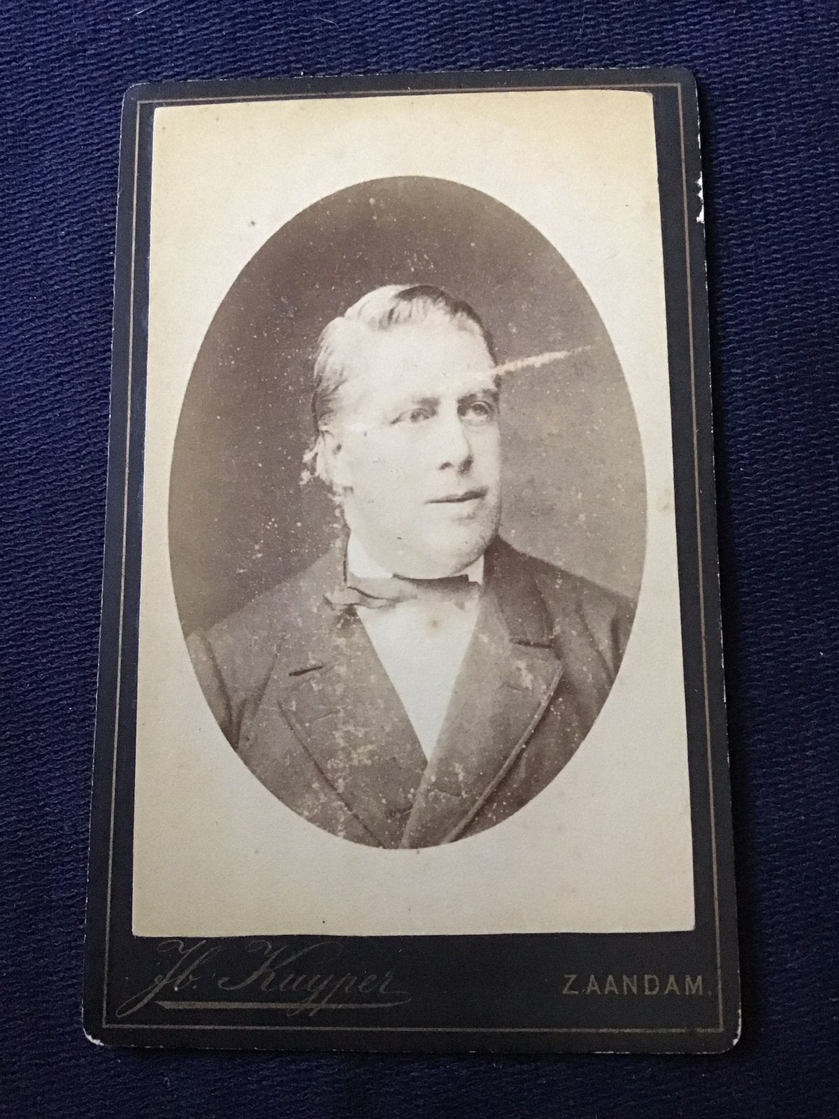 CDV, Man, J. KUIJPER, ZAANDAM, Carte de Visite, Ophalen of Verzenden, Voor 1940, Gebruikt, Foto