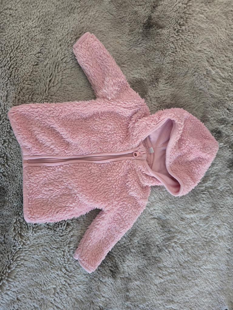 Roze teddy jasje maat 56, Ophalen of Verzenden, Zo goed als nieuw, Meisje, Jasje