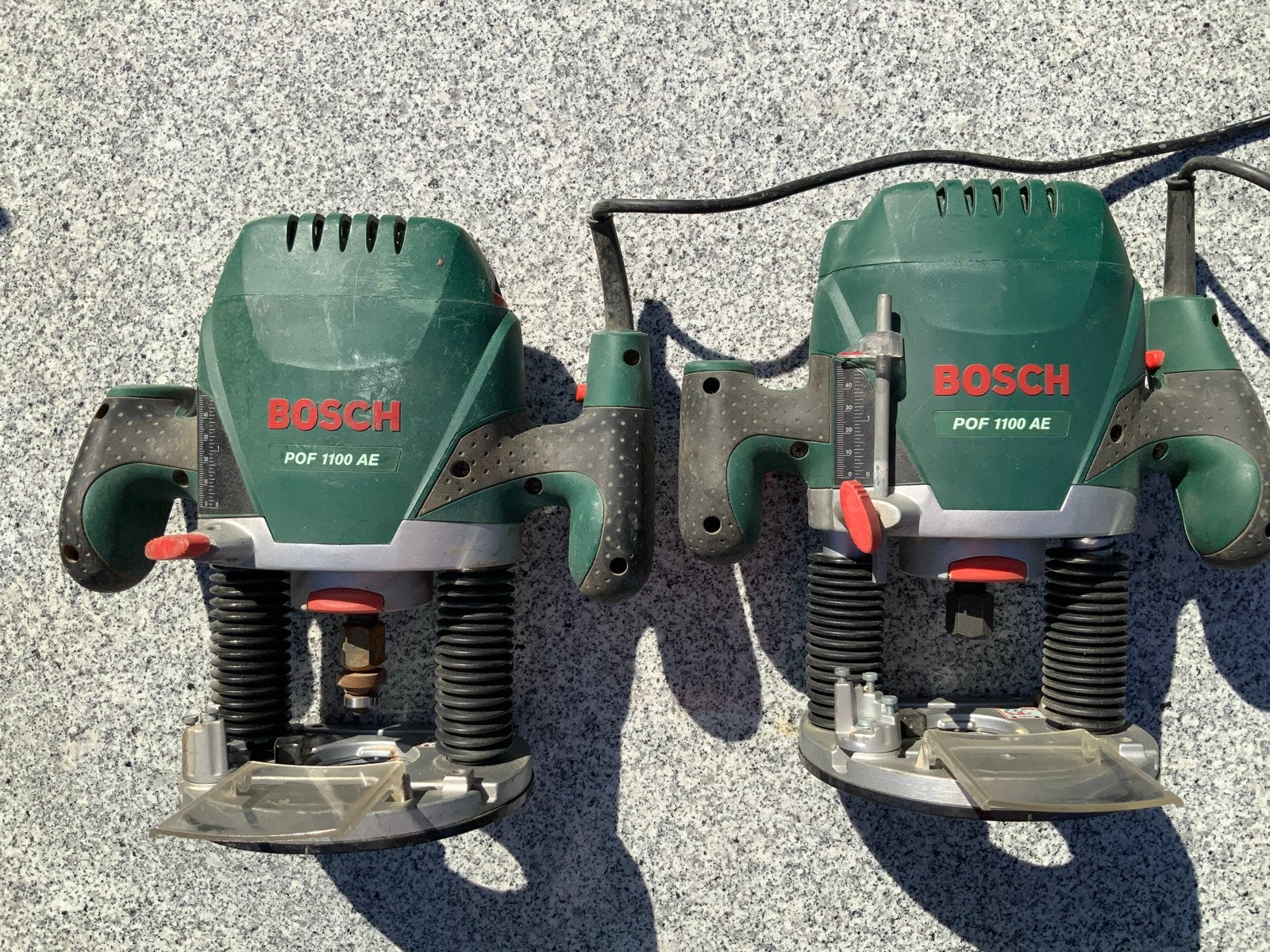 Bosch POF 1100 AE Bovenfrees (2 stuks), Doe-het-zelf en Verbouw, Gereedschap | Freesmachines, Ophalen, Gebruikt, Elektrisch, Bovenfrees
