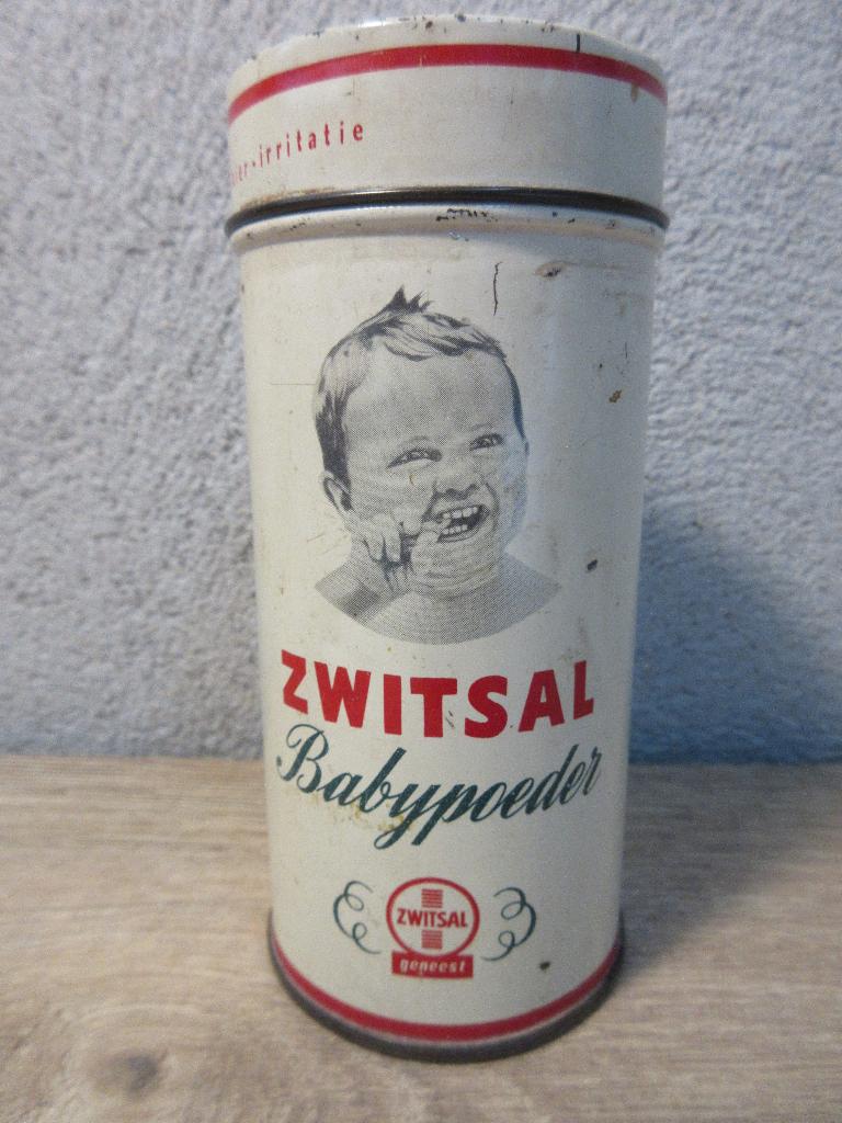Oud blik Zwitsal babypoeder, Verzamelen, Ophalen of Verzenden, Gebruikt, Koek(jes)
