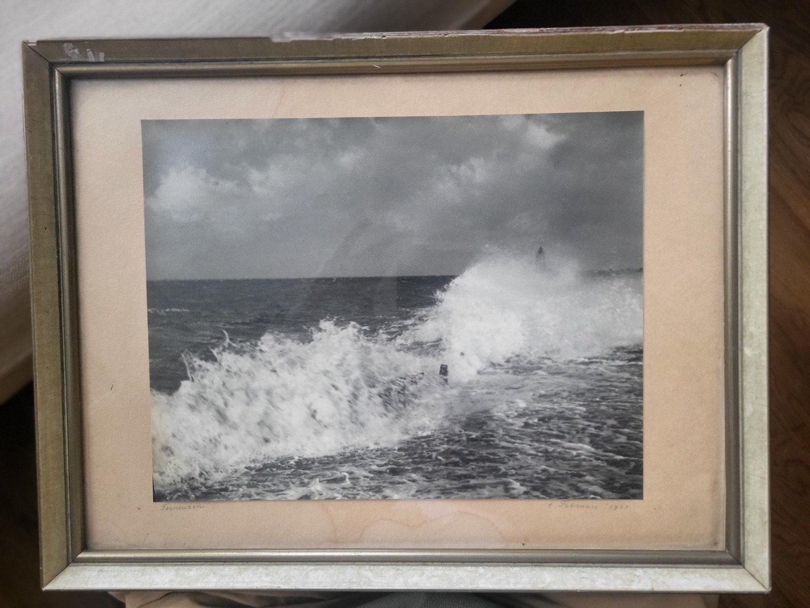 Originele grote foto van Terneuzen tijdens de Waternoodsramp, Antiek en Kunst, Ophalen of Verzenden, Foto, Fotografie, Ingelijst