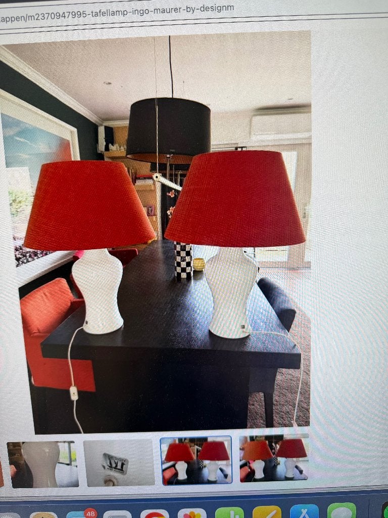 witte schemerlamp voet INGO MAURER, Huis en Inrichting, Ophalen, Gebruikt, Glas