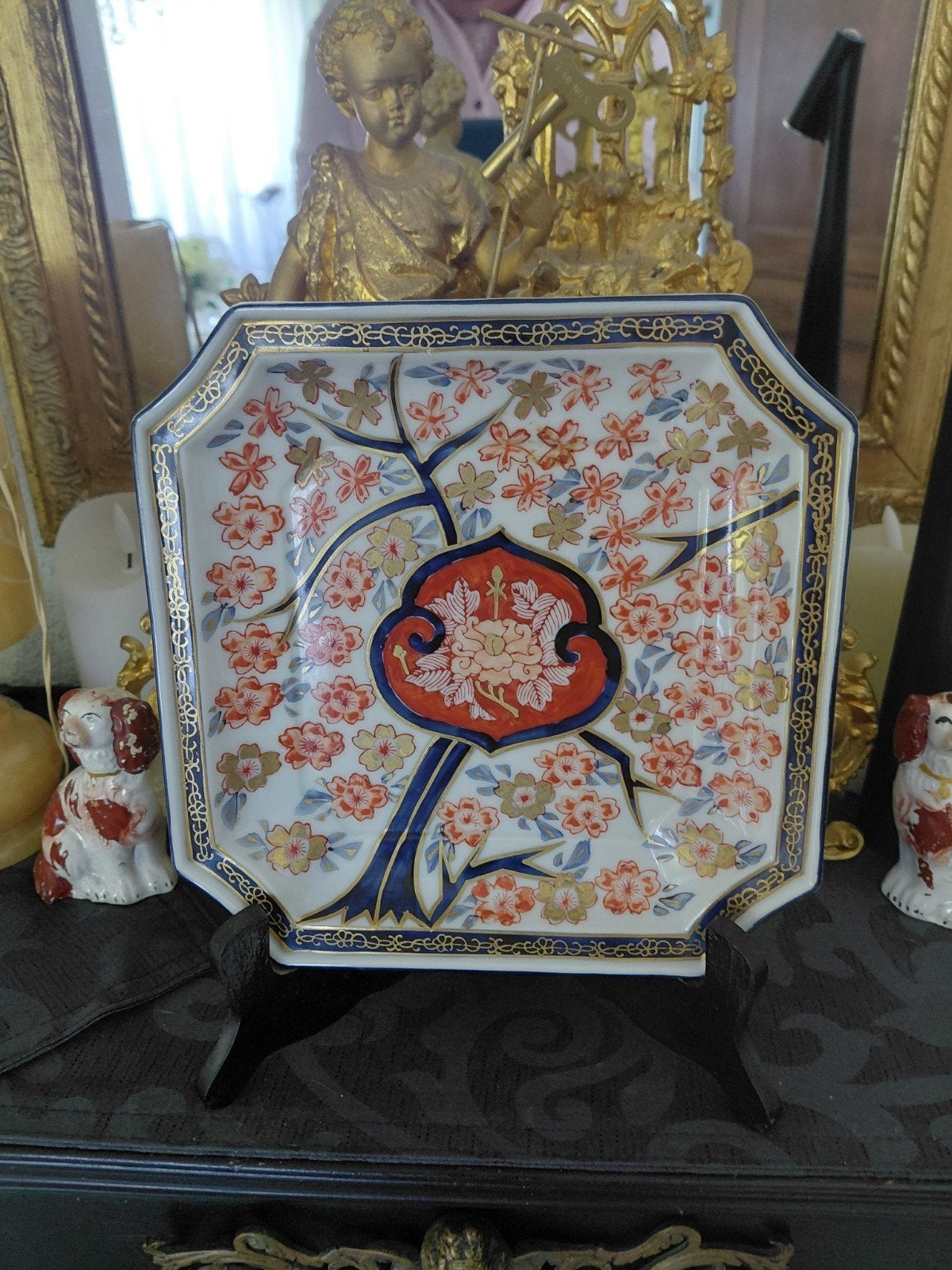Imari Chinees porseleinen bord met handgeschilderde bloem, Antiek en Kunst, Antiek | Porselein, Ophalen of Verzenden