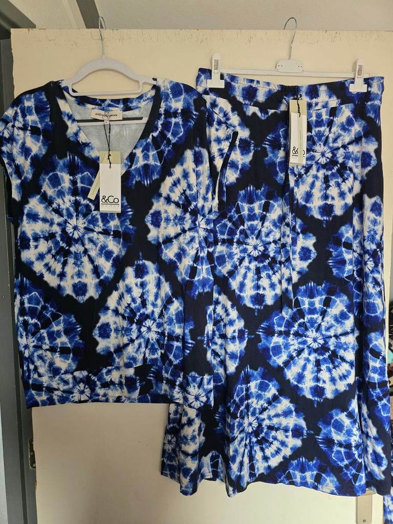 Nieuw &co woman andcowoman and cowoman L tie dye blauw zwart, Ophalen of Verzenden, Nieuw, Blauw