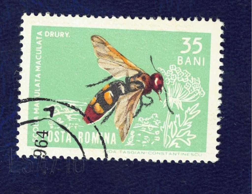 Fauna - Dieren - Bijen - Romana - 35 bani - gebr, Postzegels en Munten, Ophalen of Verzenden, Gestempeld, Dier of Natuur