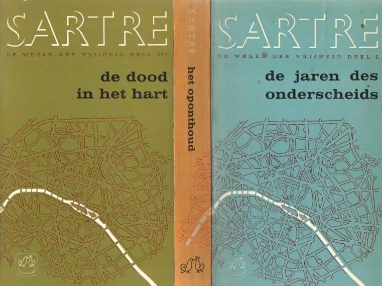 Jean-Paul Sartre - De wegen der vrijheid deel 1, 2 en 3, Boeken, Gelezen, Ophalen of Verzenden, Cultuurfilosofie, Jean-Paul Sartre