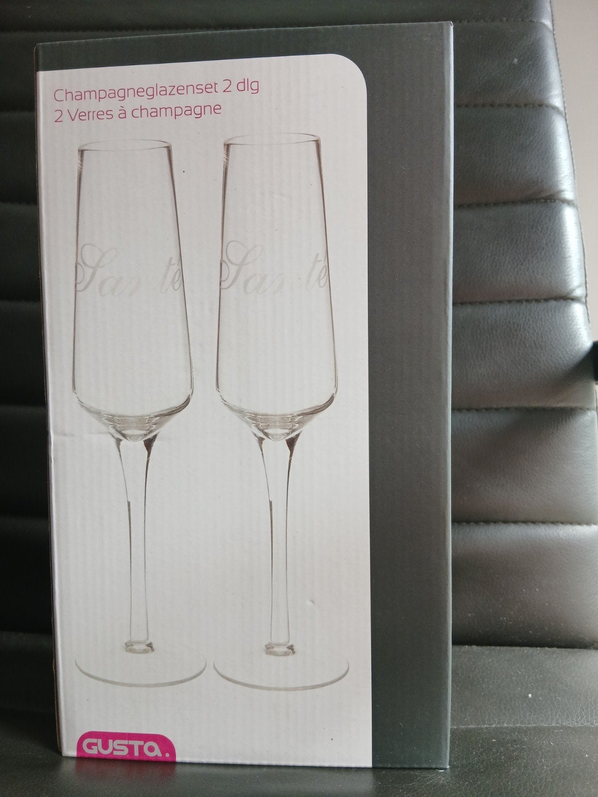 Gusta Champagneglazen set 2 stuks - Nieuw in doos, Nieuw, Gusta, Ophalen of Verzenden, Glas