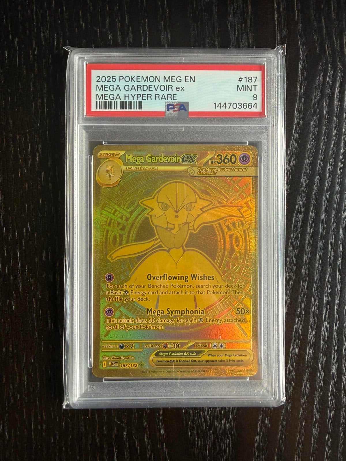Mega Gardevoir ex #187 - PSA 9, Hobby en Vrije tijd, Ophalen of Verzenden, Zo goed als nieuw