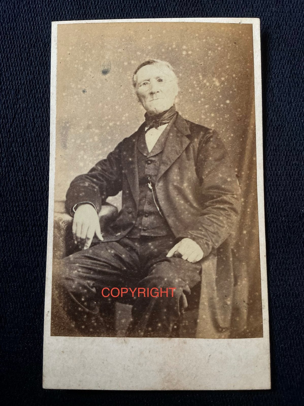 CDV, Man, H.PH.J. SCHUITEN, AMSTERDAM, zeer oud, dun karton, Ophalen of Verzenden, Voor 1940, Gebruikt, Foto