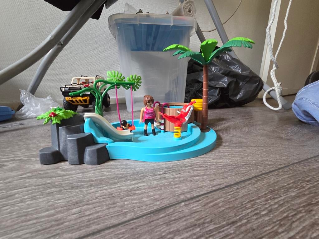Playmobil Zwembad met glijbaan en schommel, Ophalen, Gebruikt, Complete set