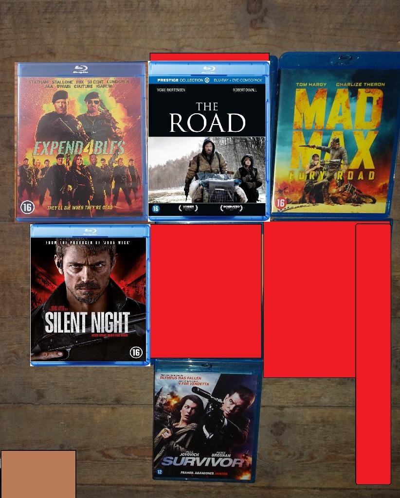 Blu-rays actie: The Expendables 4+Mad Max Fury Road+Survivor, Ophalen of Verzenden, Zo goed als nieuw, Actie