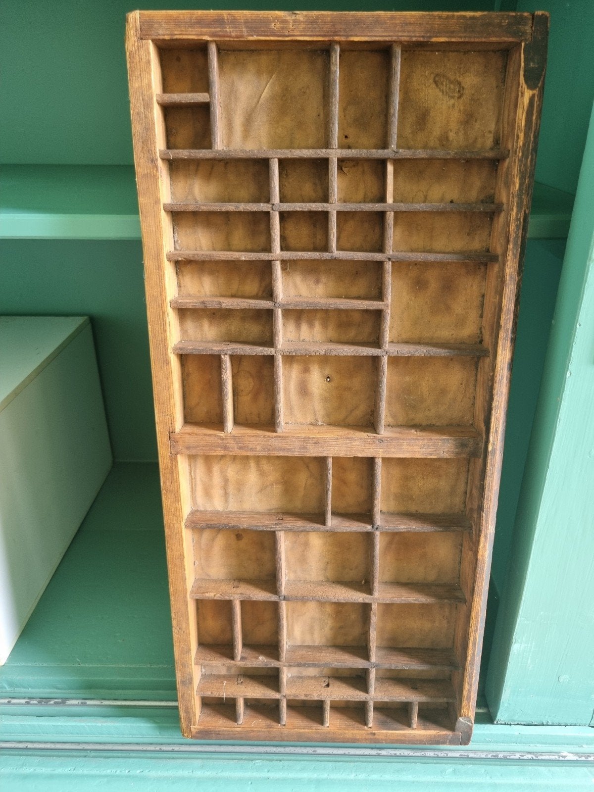 Antieke houten letterbak - Vintage opbergvakken, Antiek en Kunst, Ophalen