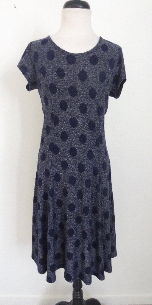 Leuke blauwe jurk met rondjes maat M, Maat 38/40 (M), Blauw, Pescara, Ophalen of Verzenden