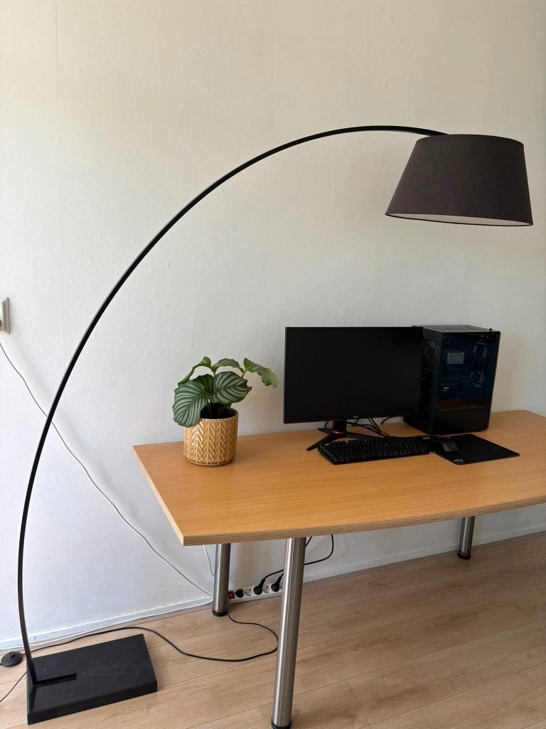 Booglamp met grote kap, Ophalen, Gebruikt, Textiel, 150 tot 200 cm