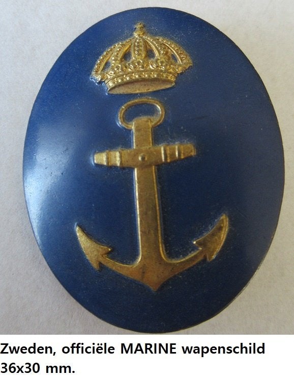 Marine Zweden, zeer fraaie metalen schildje, galauniform, Verzamelen, Ophalen of Verzenden, Zo goed als nieuw, Overige onderwerpen