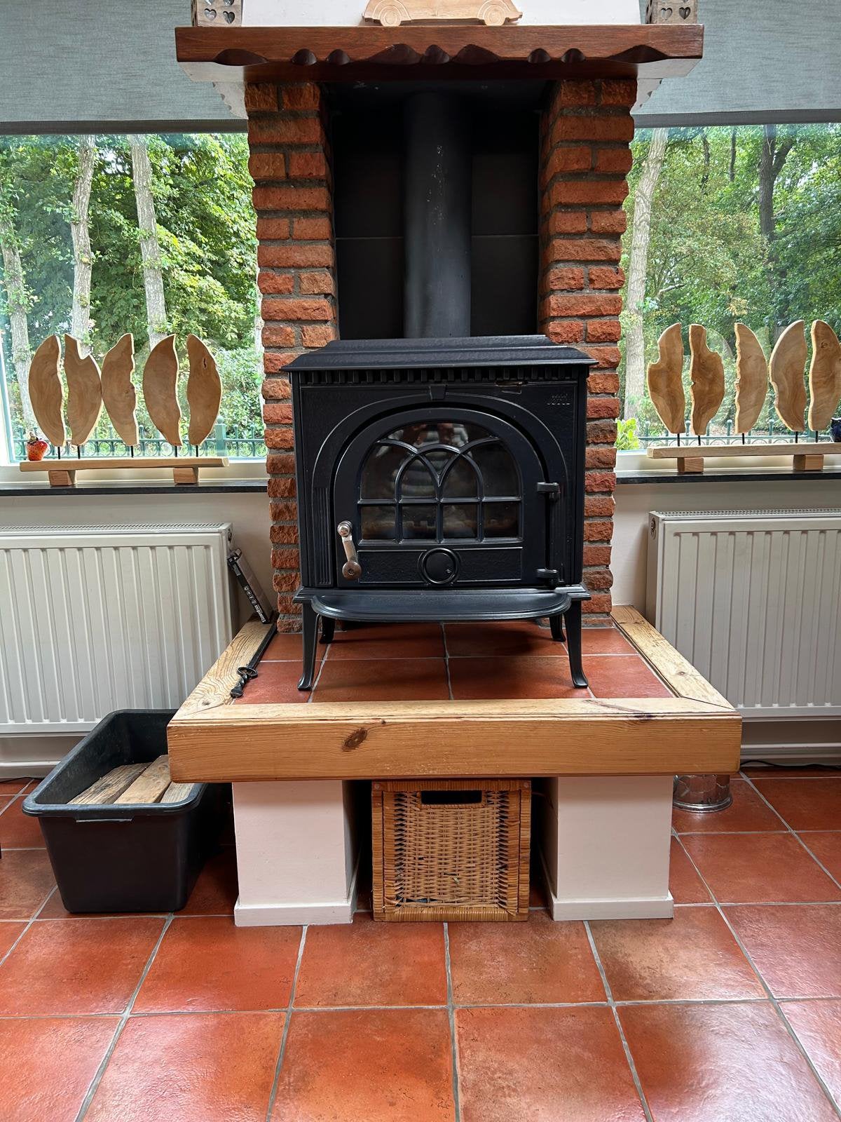Jotul 8TD zwart geemailleerd, Ophalen, Gebruikt, Houtkachel, Vrijstaand