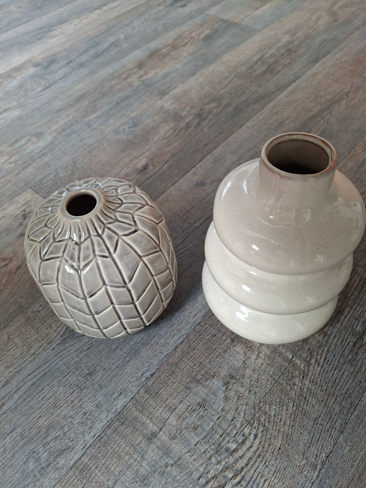 Set van 2 decoratieve vazen - beige en grijs, Ophalen