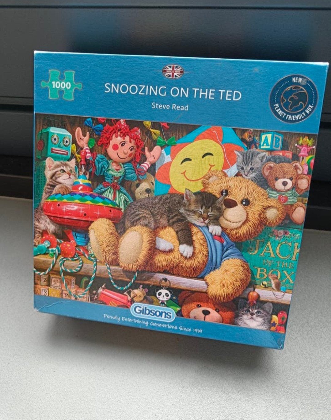 Gibsons Puzzel 'Snoozing on the Ted' - 1000 stukjes, Ophalen of Verzenden, 500 t/m 1500 stukjes, Zo goed als nieuw, Legpuzzel