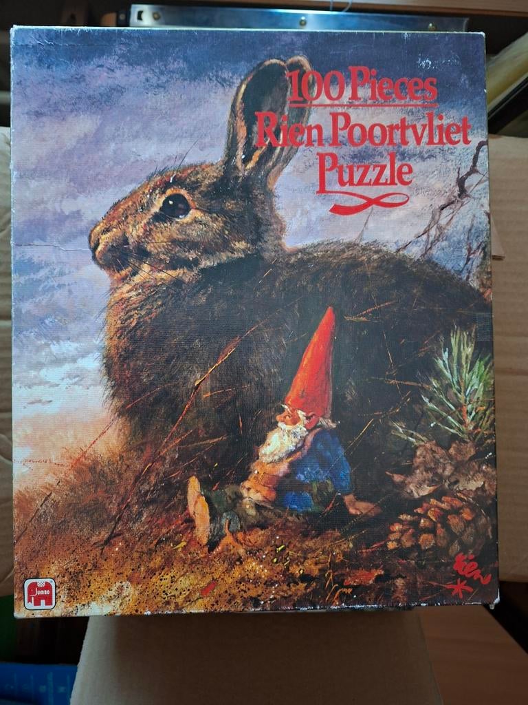 Rien Poortvliet Puzzle - Haas en Kabouter (100 stukjes, Ophalen of Verzenden