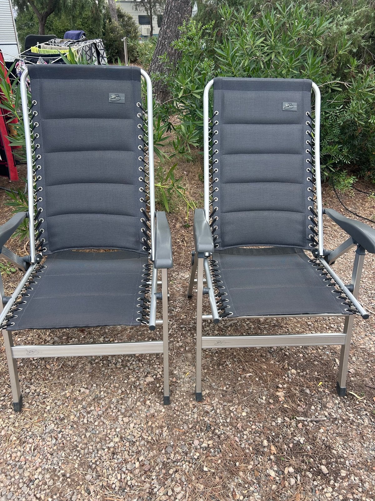 2 comfortabele campingstoelen Bardani, Ophalen, Gebruikt, Campingstoel